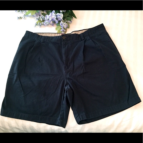 Chaps Navy Classic Chino Shorts (40) - Picture 2 of 9